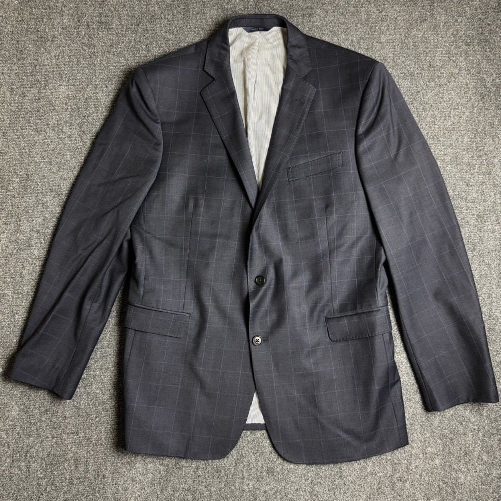 Brooks Brothers Men's Blazer Navy Color 44LG Explorer Regent Fit Plaid